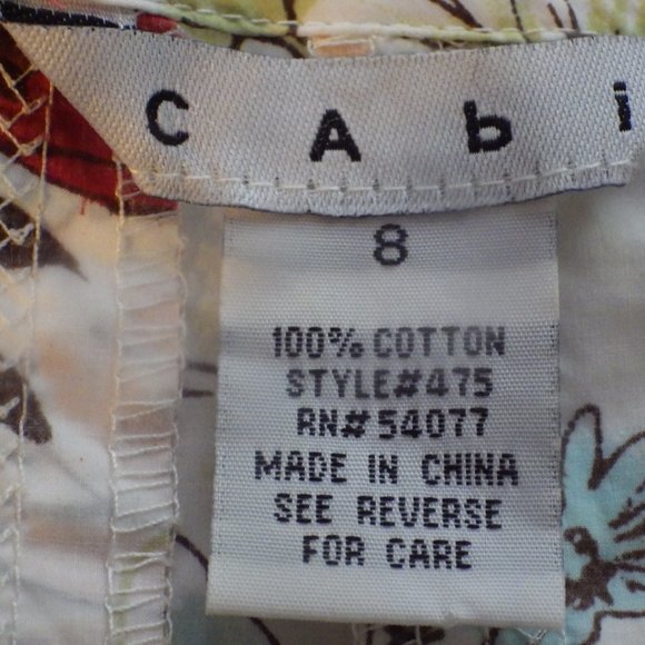 CAbi Skirt Fit and Flare Cotton Floral Size 8 - Picture 7 of 7